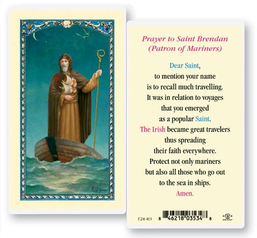 St. Brendan Laminated Prayer Card - 25 Cards Per Pack .80 per card