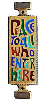 Peace to All Who Enter Here Wall Plaque - 4.25 inches - Multi-Color