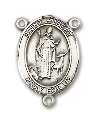 St. Hubert of Liege Rosary Centerpiece Sterling Silver or Pewter - Sterling Silver