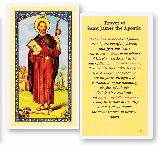 Prayer To St. James Laminated Prayer Card - 25 Cards Per Pack .80 per card