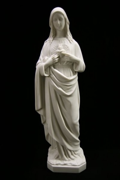 Immaculate Heart of Mary Statue White - 25 inch - White