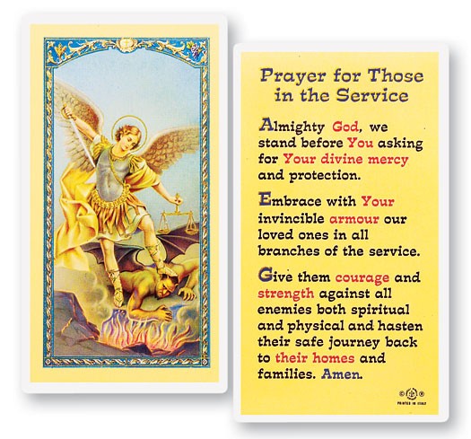 Prayer For Those In The Service Laminated Prayer Card - 25 Cards Per Pack .80 per card