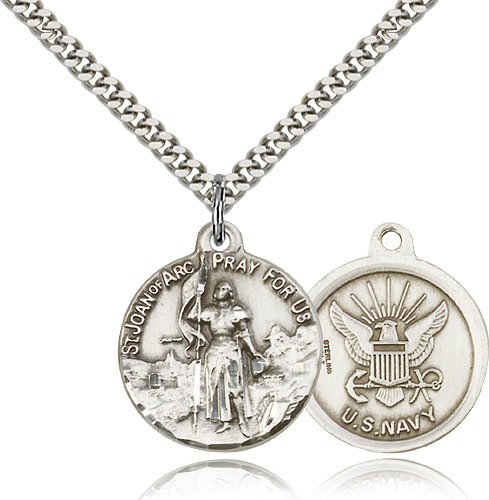 Navy St. Joan of Arc Medal - Sterling Silver