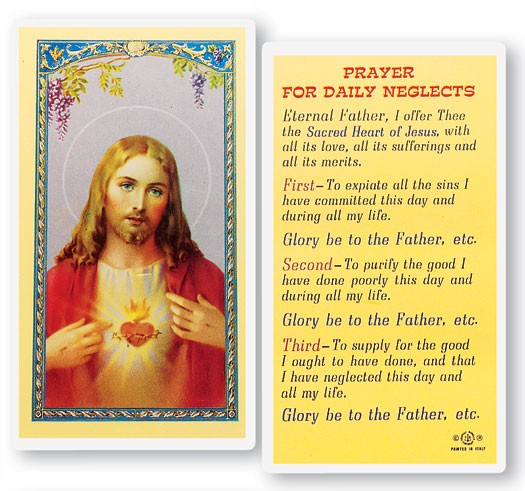 Prayer For Daily Neglects Laminated Prayer Card - 25 Cards Per Pack .80 per card