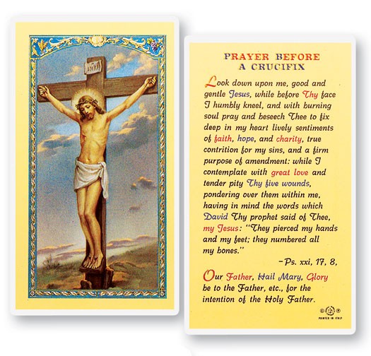 Prayer Before A Crucifix Laminated Prayer Card - 25 Cards Per Pack .80 per card