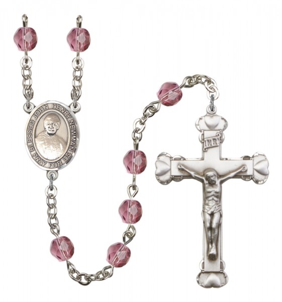 Women's Blessed John Henry Newman Birthstone Rosary - Amethyst