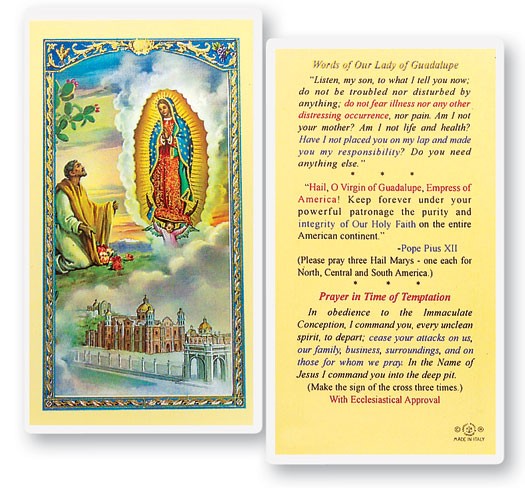 Words of Our Lady of Guadalupe Laminated Prayer Card - 25 Cards Per Pack .80 per card