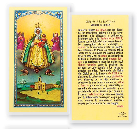 Oracion A Nuestra Senora De Regla Laminated Spanish Prayer Card - 25 Cards Per Pack .80 per card
