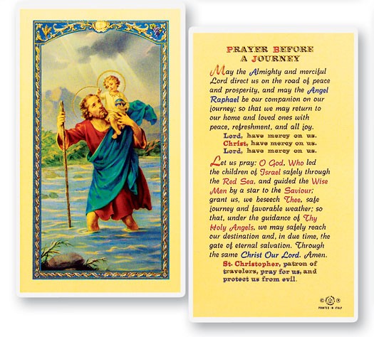 Prayer Before A Journey Laminated Prayer Card - 25 Cards Per Pack .80 per card