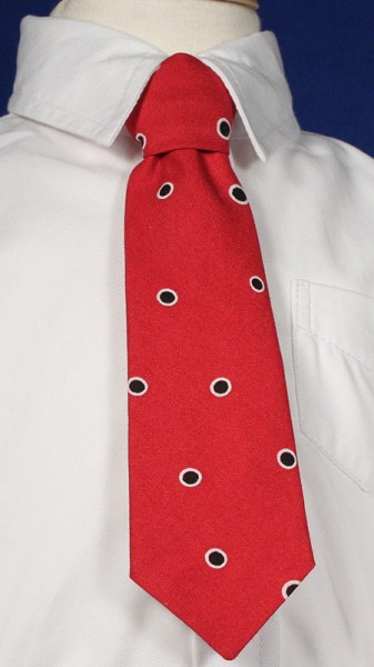 Boys Red Tie with Blue Dot Pattern - Red