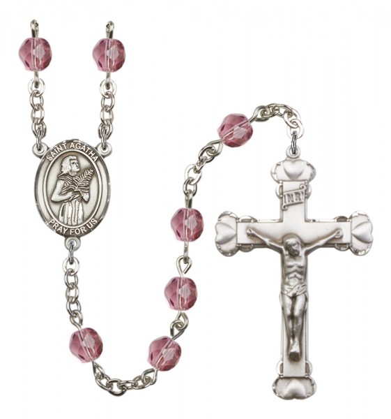 Women's St. Agatha Birthstone Rosary - Amethyst