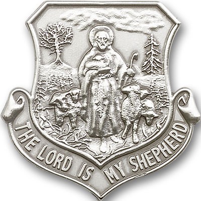 Lord Is My Shepherd Visor Clip - Antique Silver