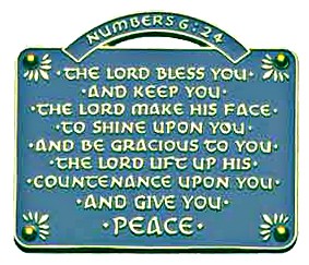The Lord Bless You and Keep You Wall Plaque - 2.5 inches - Blue