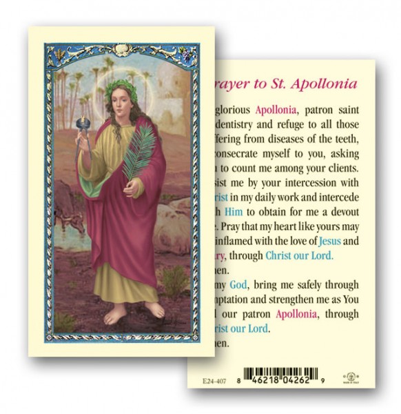 St. Apollonia Laminated Prayer Card - 25 Cards Per Pack .80 per card
