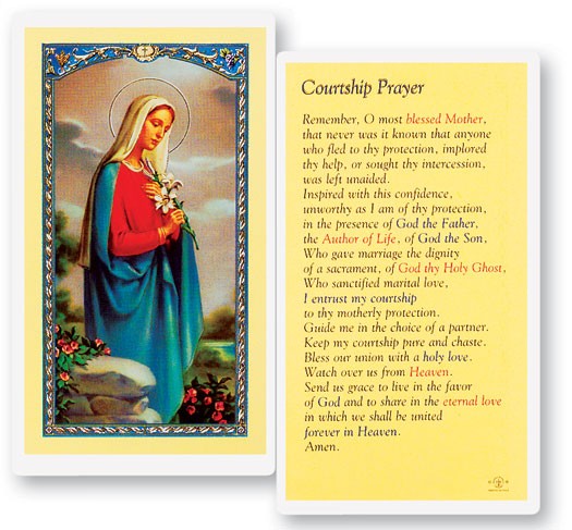 Courtship Laminated Prayer Card - 25 Cards Per Pack .80 per card