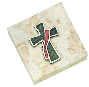 Deacon's Cross Paperweight - White