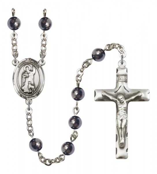 Men's St. Drogo Silver Plated Rosary - Gray