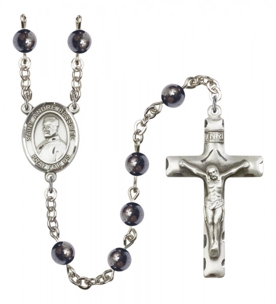 Men's St. Andre Bessette Silver Plated Rosary - Gray