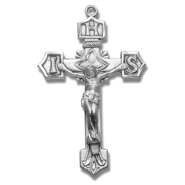 Sterling Silver IHS Rosary Crucifix - Sterling Silver