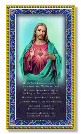 Sacred Heart of Jesus Italian Prayer Plaque - Multi-Color
