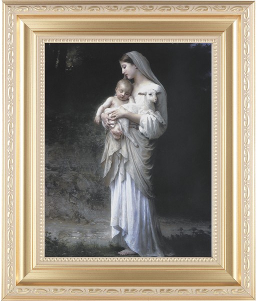 Madonna and Child with Baby Lamb 8x10 Framed Print Under Glass - #138 Frame