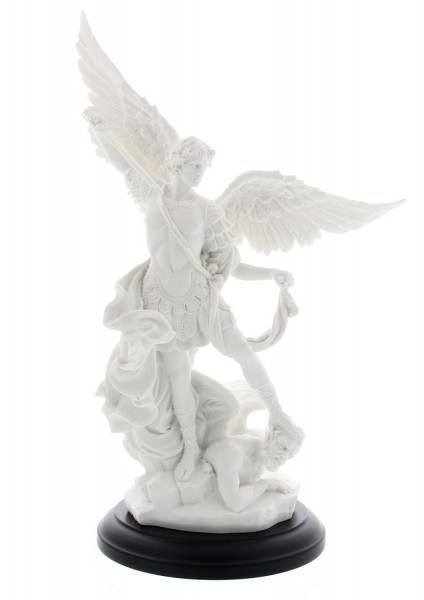 White St. Michael Statue - 10.75 Inches - White