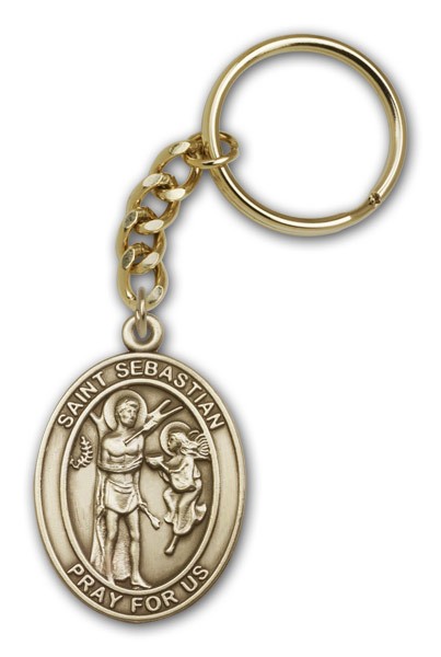St. Sebastian Keychain - Antique Gold