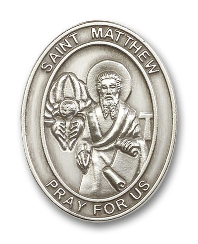 St. Matthew Visor Clip - Antique Silver
