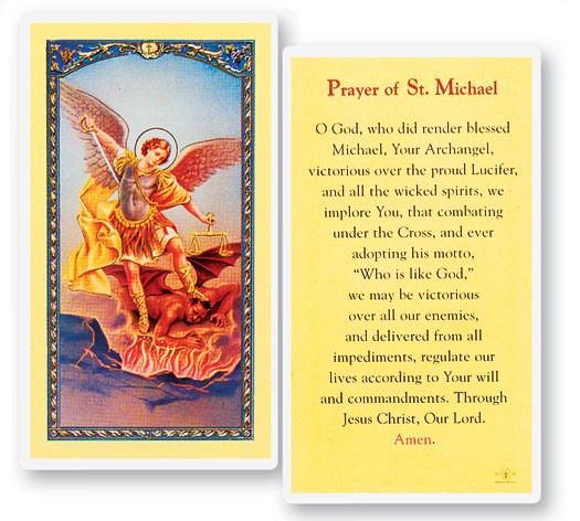 Prayer To St. Michael Laminated Prayer Card - 25 Cards Per Pack .80 per card
