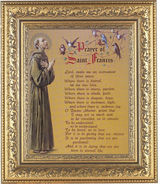 Prayer of St. Francis 8x10 Framed Print Under Glass - #115 Frame