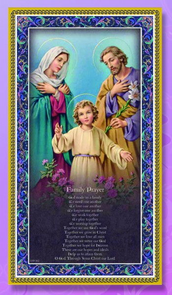 Holy Family Italian Prayer Plaque - Multi-Color