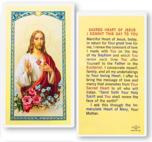 I Commit This Day To You Laminated Prayer Card - 25 Cards Per Pack .80 per card