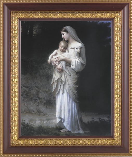 Madonna and Child with Baby Lamb 8x10 Framed Print Under Glass - #126 Frame