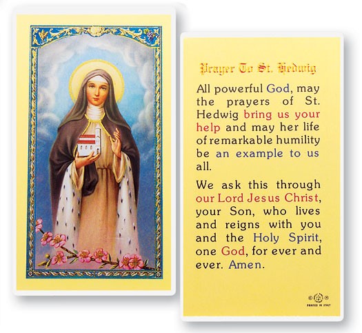 Prayer To St. Hedwig Laminated Prayer Card - 25 Cards Per Pack .80 per card