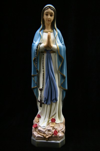 Our Lady of Lourdes Statue Blue and Gold Robe- 19 inch - Multi-Color