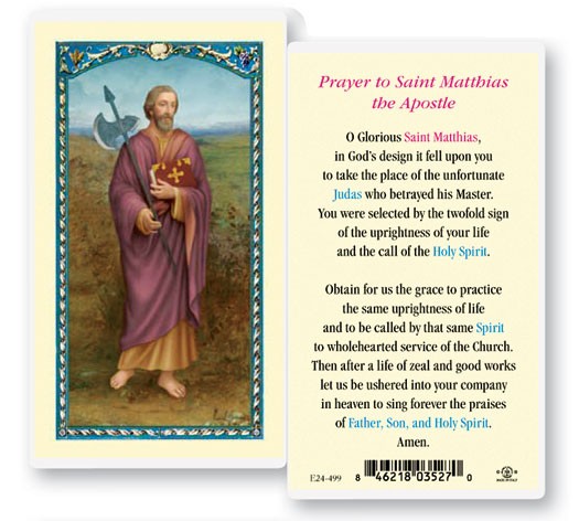 St. Matthias Laminated Prayer Card - 25 Cards Per Pack .80 per card