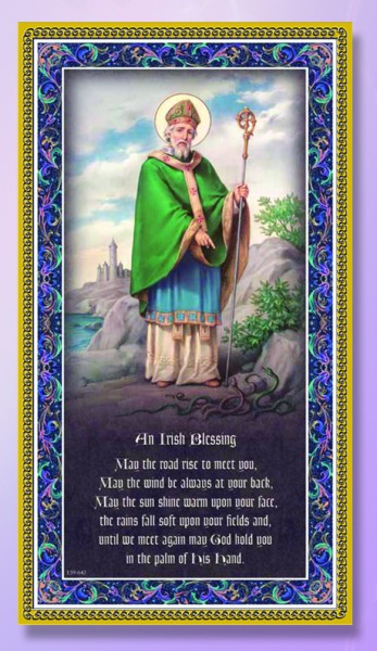 An Irish Blessing with St. Patrick Italian Prayer Plaque - Multi-Color