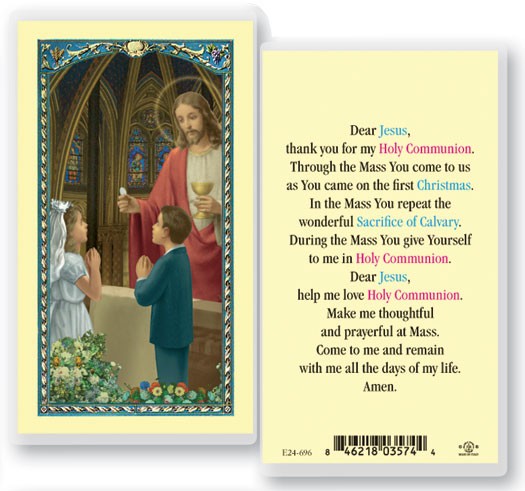 First Communion Laminated Prayer Card - 25 Cards Per Pack .80 per card