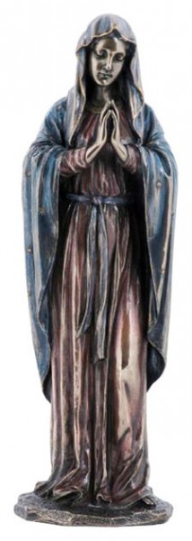 Praying Madonna Statue in Bronzed Resin - 11.75 inches - Bronze