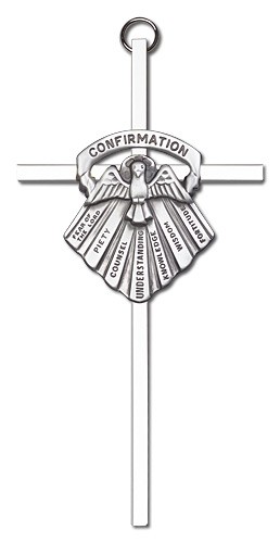 Gifts of Confirmation Wall Cross 6&quot; - Silver tone