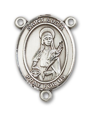 St. Lucia of Syracuse Rosary Centerpiece Sterling Silver or Pewter - Sterling Silver
