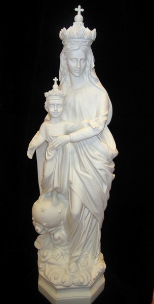 Our Lady of Crown Statue White Marble Composite - 32 inch - White