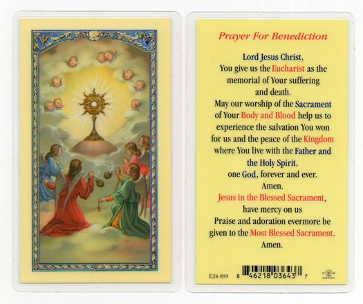 Prayer For Benediction Laminated Prayer Card - 25 Cards Per Pack .80 per card