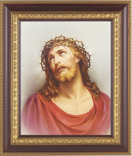Christ Head of Thorns 8x10 Framed Print Under Glass - #126 Frame