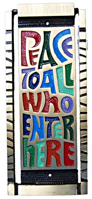 Peace To All Who Enter Here Door Knocker - Multi-Color