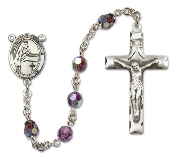 Emilee Doultremont Sterling Silver Heirloom Rosary Squared Crucifix - Amethyst