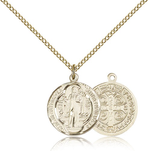 Round St. Benedict Medallion - 3 sizes available - 14KT Gold Filled