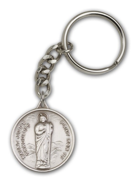 St. Jude Thaddeus Keychain - Antique Silver