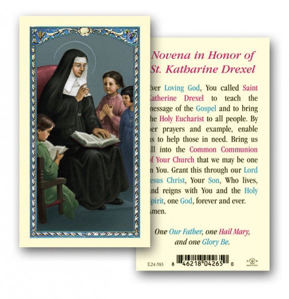 St. Katharine Drexel Laminated Prayer Card - 25 Cards Per Pack .80 per card