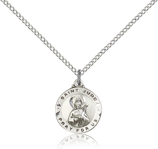 Small St. Jude Medal Round - Sterling Silver